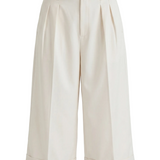 Keten Karışımlı Pileli Culotte Pantolon