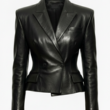 Structured Leather Blazer