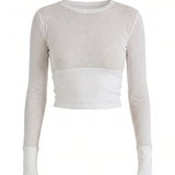 Modal Pamuk Transparan Crop Bluz