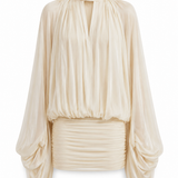 ÉTOILE Chiffon Drape Mini Dress – Ivory