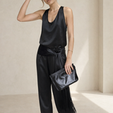 Silky Satin Black Mirror Pants