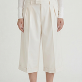 Keten Karışımlı Pileli Culotte Pantolon