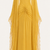 Wild Sunset Lace-Trimmed Chiffon Maxi Dress