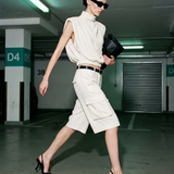 Sculpted Ivory Draped Jersey Top