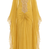 Wild Sunset Lace-Trimmed Chiffon Maxi Dress