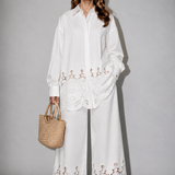 Brode Detaylı Oversize Gömlek