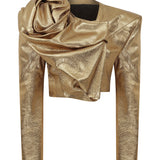 Gold Tornedo Crop Ceket