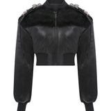Phage Crop Jacket In Calfskin