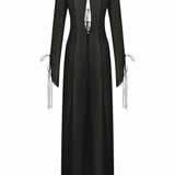 Transparent Tie Front Silk Chiffon Long Dress