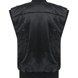 Quılted Down-Filled Satin and Leather Waistcoat