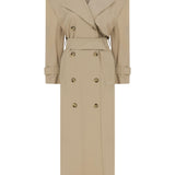 Long Cotton Gabardine Trench Coat
