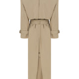 Long Cotton Gabardine Trench Coat