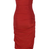 Scarlet Whisper Esnek Jarse Midi Elbise